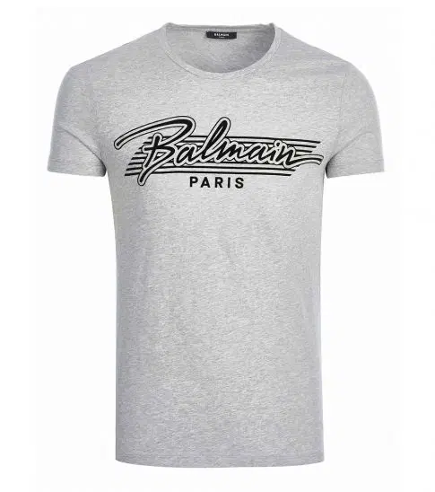 Balmain Flocked Logo T-shirt-Hover-Image