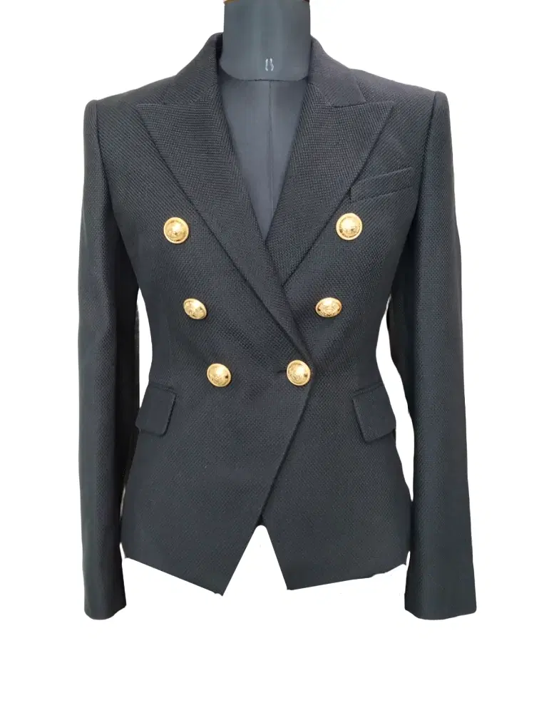 Balmain Black Double-breasted Blazer
