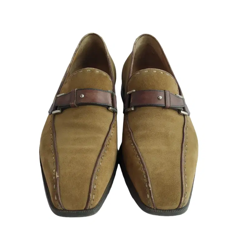 Berluti Tan and Brown Suede Leather Loafers-Hover-Image