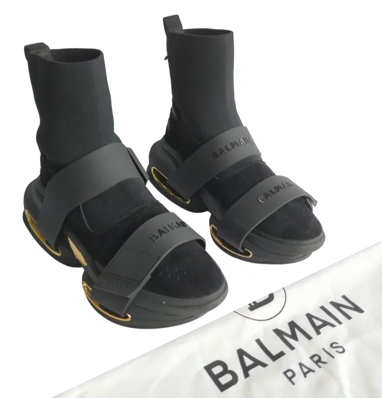 Size 7 - Balmain Suede and Knit B Bold  Straps Sneakers-Hover-Image