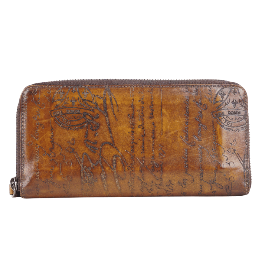 Berluti Itauba Scritto Leather Long Zipped Wallet