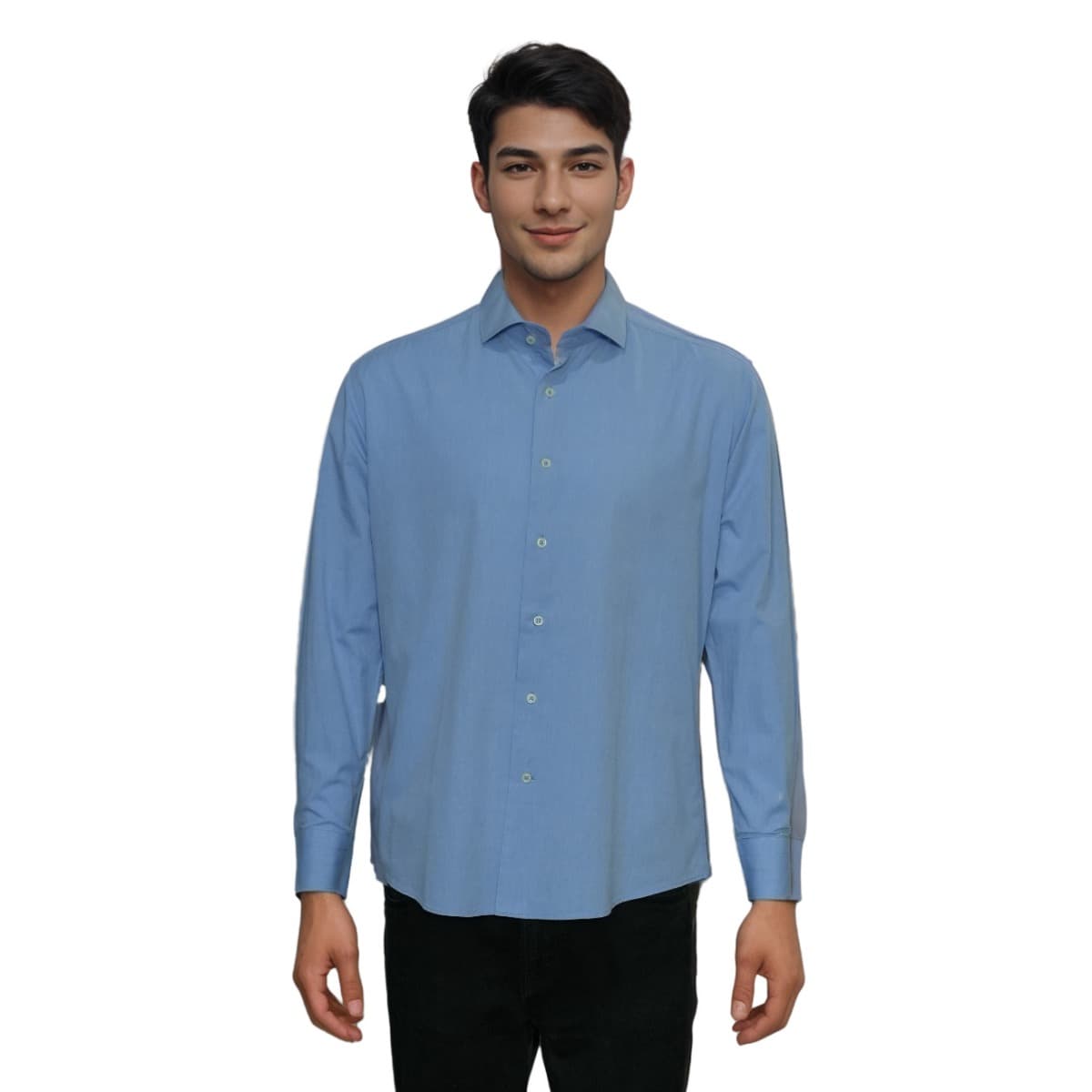Balmain Paris Mens long Sleeve Shirt in Light Blue, Size L