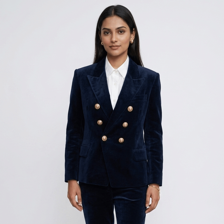 Balmain Double-Breasted Blazer, Size 46