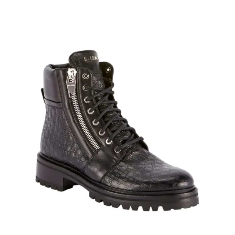 Balmain Black Ranger Monogram Ankle Boots