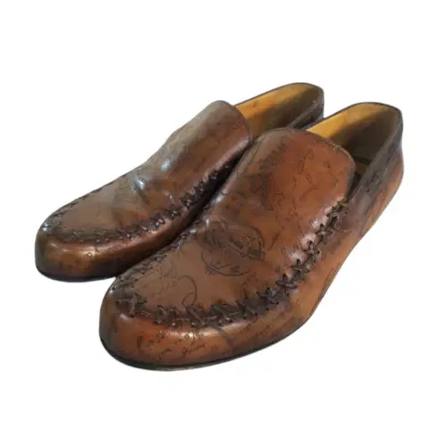 Berluti Cursive Galet Scritto Leather Loafer-Hover-Image