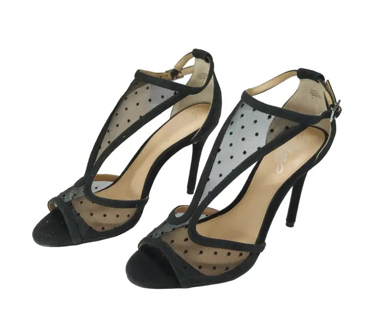 Size 6.5 - Jewel Badgley Mischka Black Lace Sandel - 37.5,6.5-Hover-Image