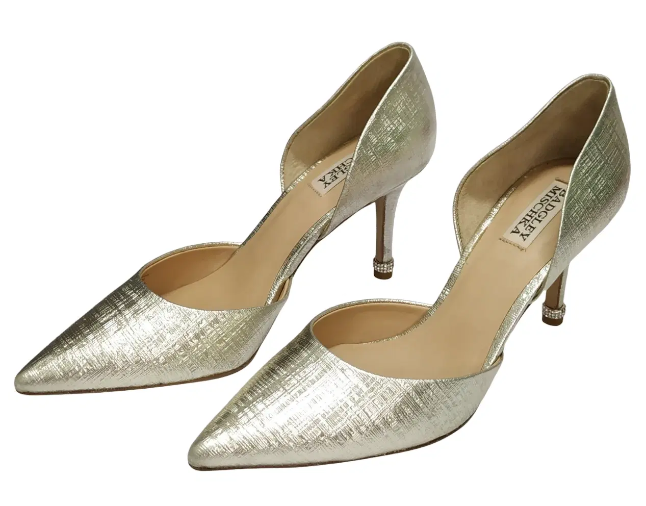 Size 6 - Badgley Mischka Leather Pewter Naya D'Orsay Pump - 6