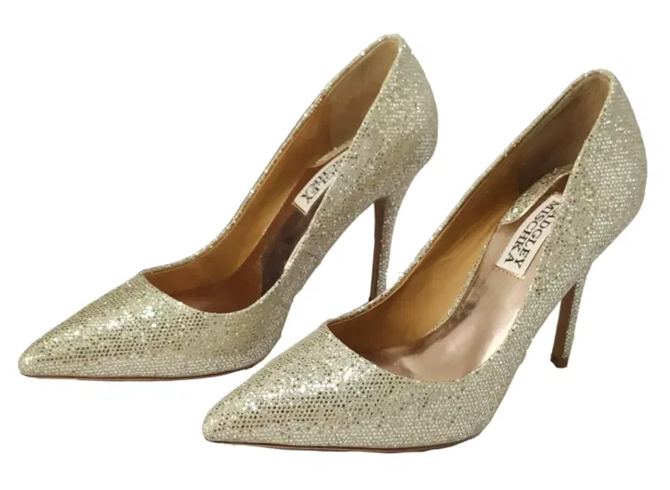 Size 5.5 - Badgley Mischka Glitter Poise Pointy Toe Heels Pumps- 5.5-Hover-Image
