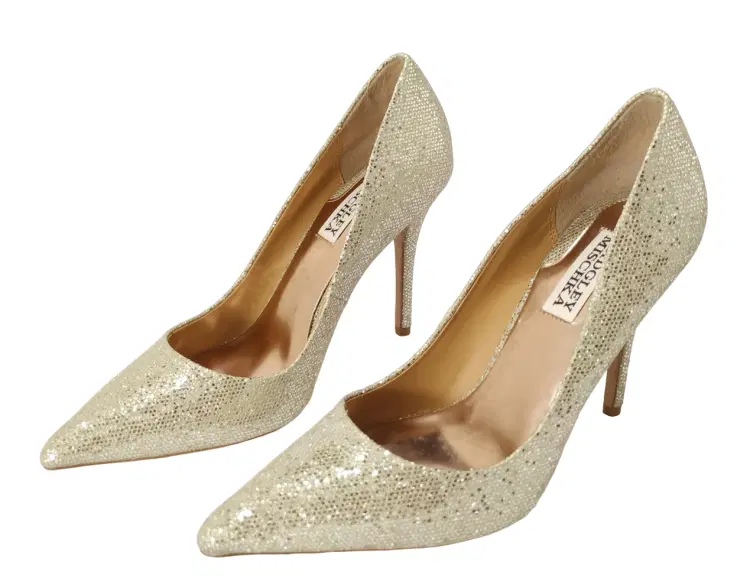 Size 7.5 - Badgley Mischka Glitter Poise Pointy Toe Heels Pumps - 7.5-Hover-Image