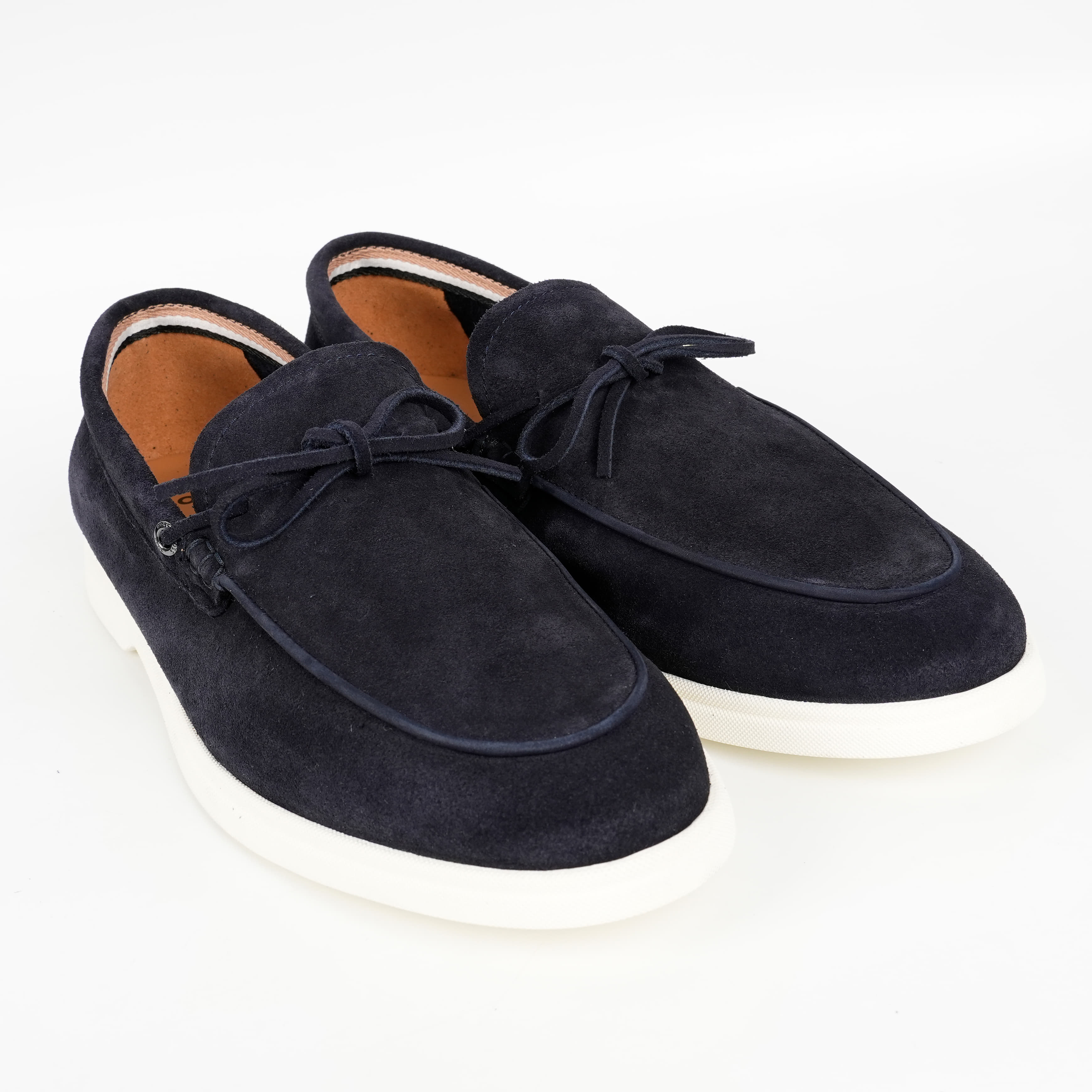 Size 44 - Boss Sienne Moccasin Suede Shoes In Dark Blue