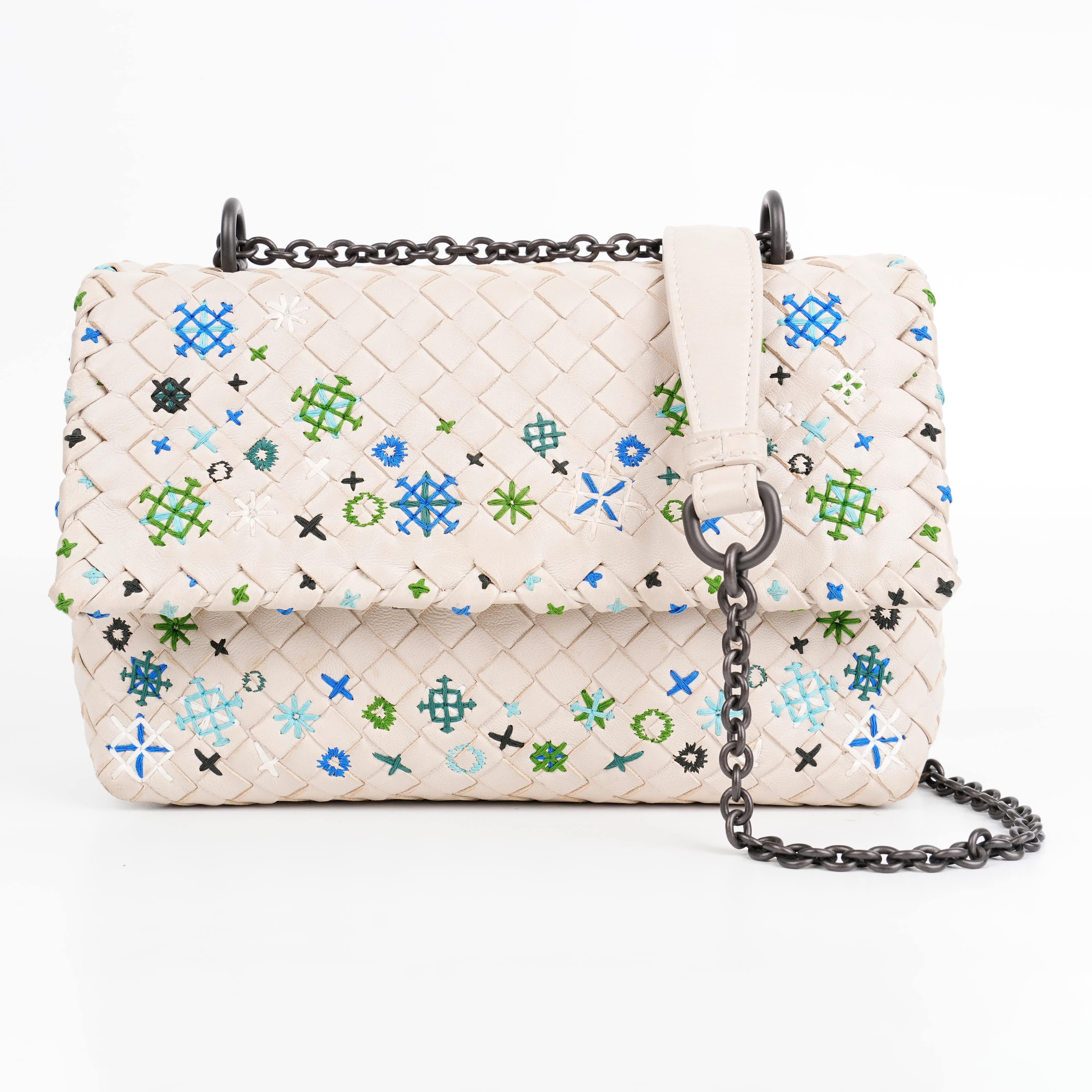 Bottega Veneta Intrecciato Meadow Flower Baby Olimpia Bag