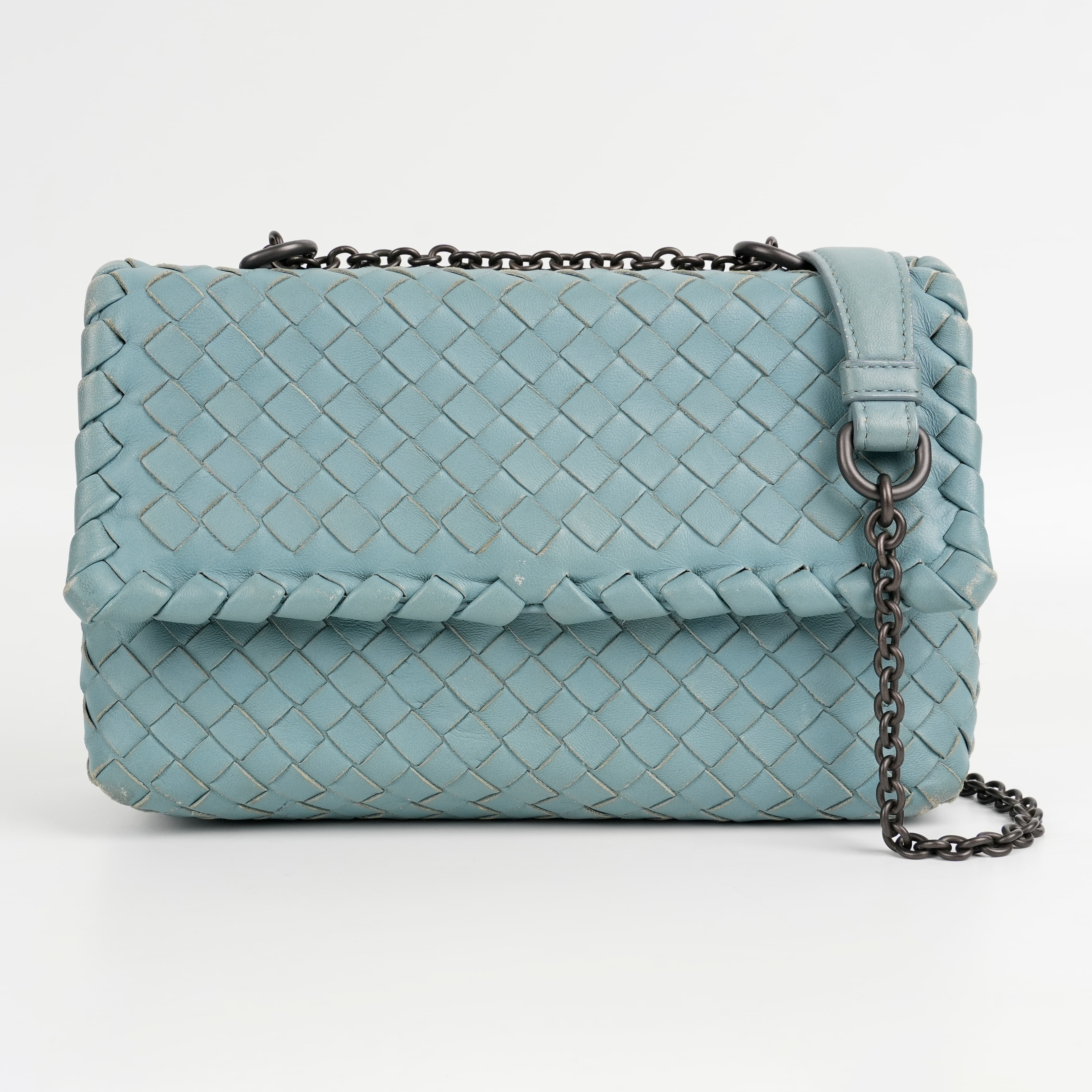 Bottega Veneta Intrecciato Leather Small Olimpia Top Handle Bag