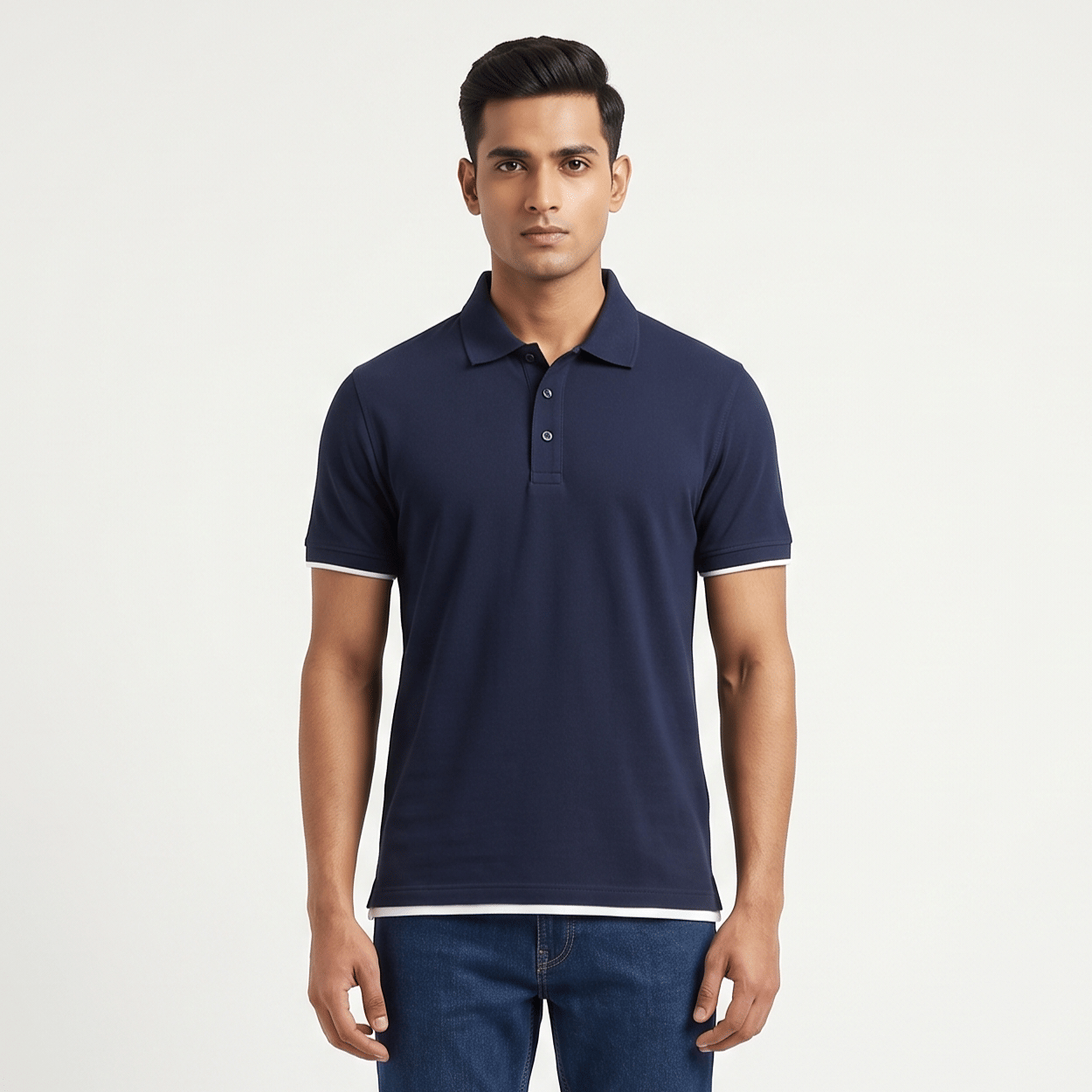 Size XL - Brunello Cucinelli Navy Blue Slim Fit Polo T-Shirt