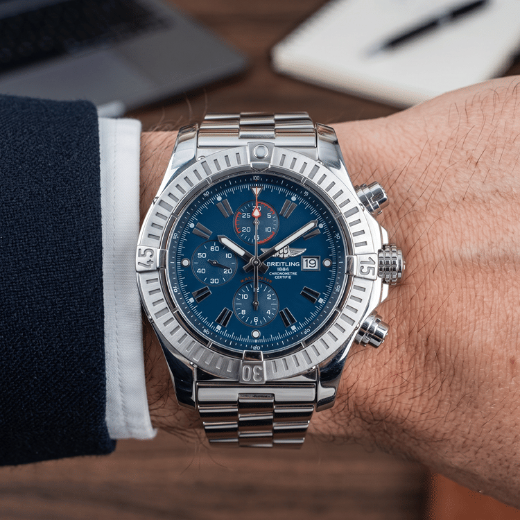 Breitling Super Avenger Chronograph 48 MM Blue Dial Steel Automatic Watch Ref. No A1337011/B907-Hover-Image