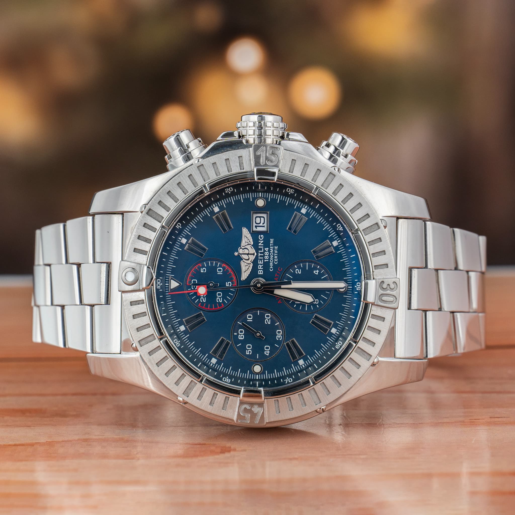 Breitling Super Avenger Chronograph 48 MM Blue Dial Steel Automatic Watch Ref. No A1337011/B907