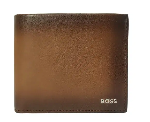 Boss Leater Wallet With Polished-Silver Lettering-Hover-Image