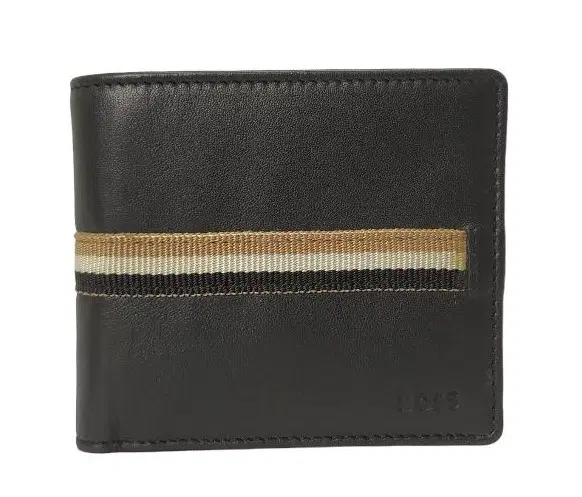 Boss Faux Leather Wallet With Strip Bifold Wallet-Hover-Image