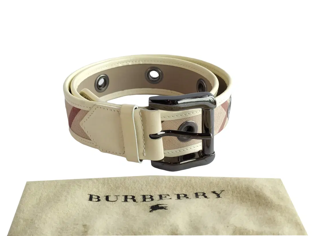 Burberry Nova Check Canvas and Leather Belt