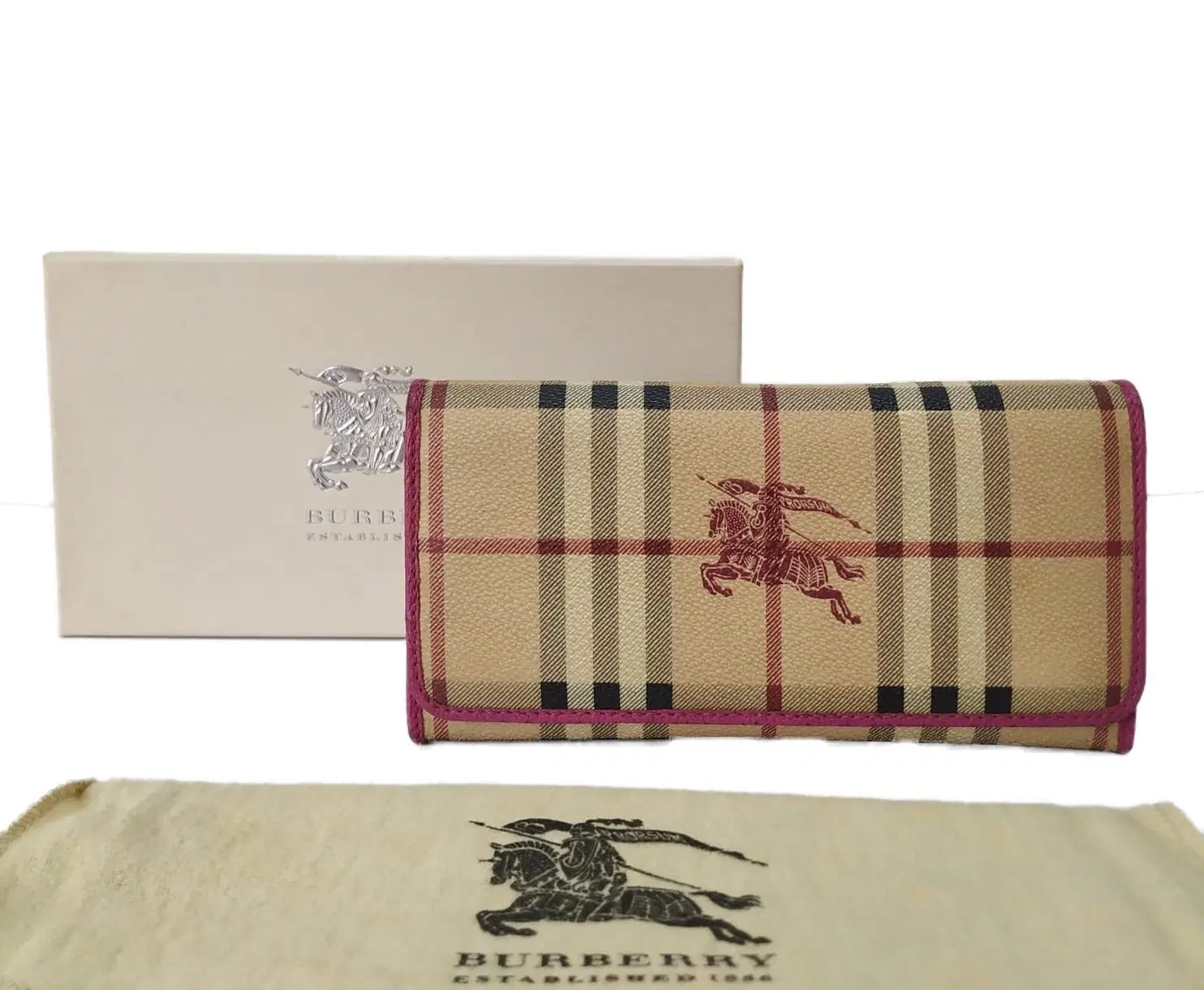 Burberry Haymarket Check PVC Continental Wallet