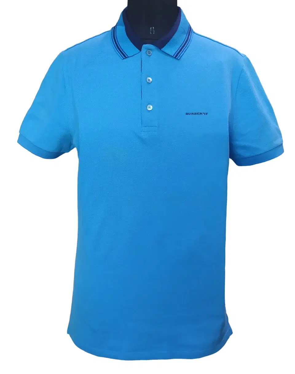 Burberry Striped Collar Blue Polo Shirt