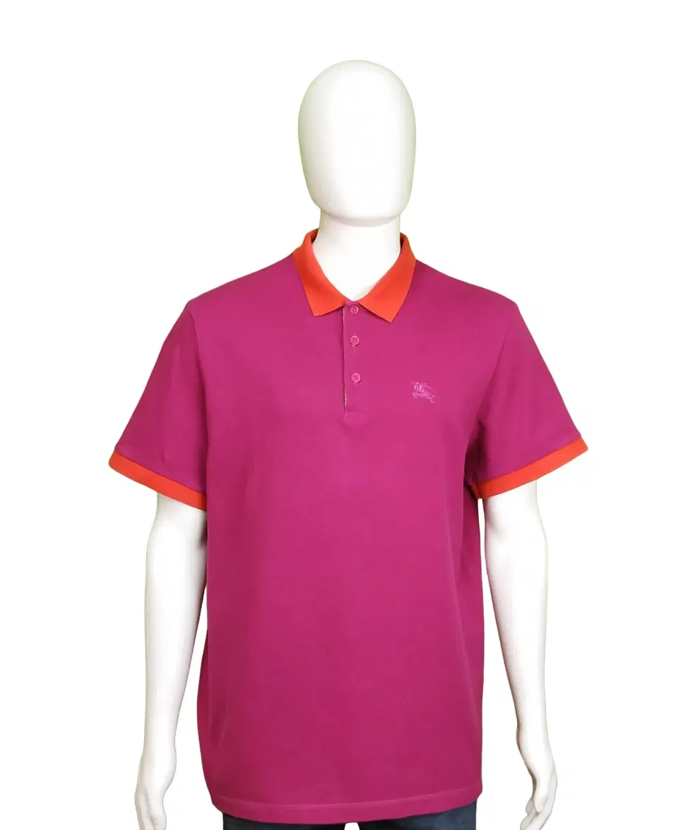 Burberry Check Pink and Red Polo Shirt