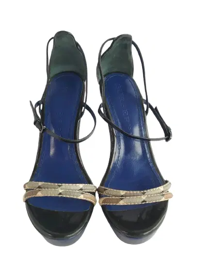 Burberry Check Strap Coated Canvas Buckle Sandals-Hover-Image