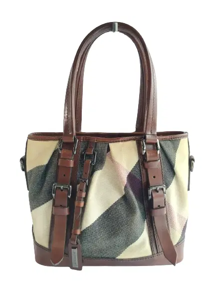 Burberry Brown Mega Check Canvas Lowry Tote