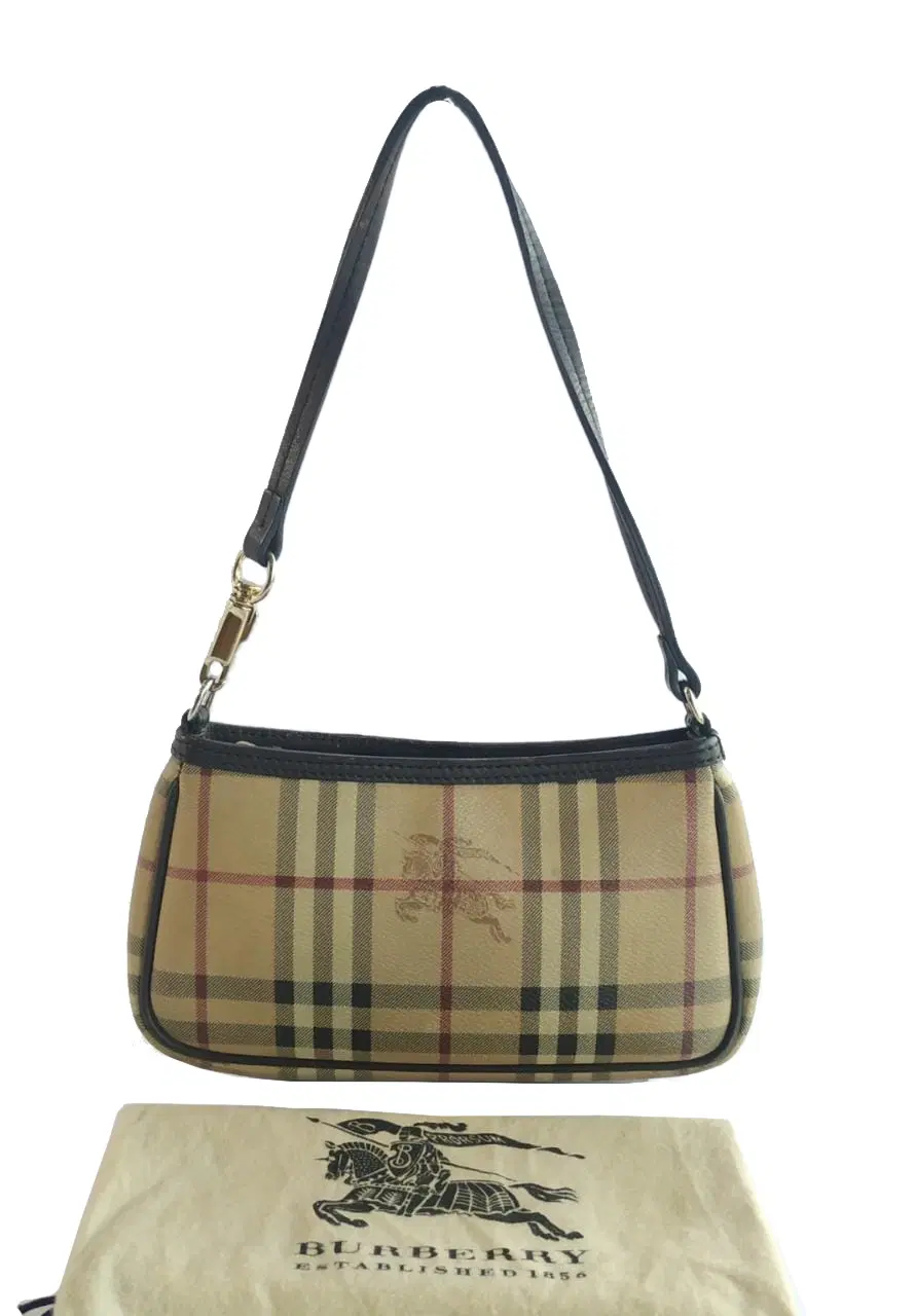 Burberry Haymarket Check Coated Canvas Pochette