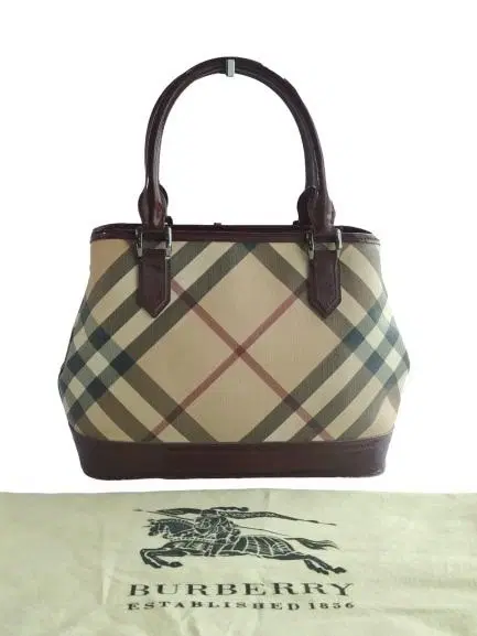 Burberry Nova Check PVC and Patent Leather Tote-Hover-Image