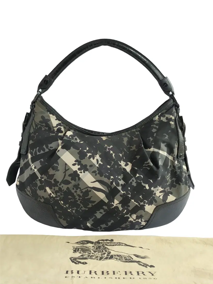 Burberry Floral Beat Check Nylon Foley Hobo Bag