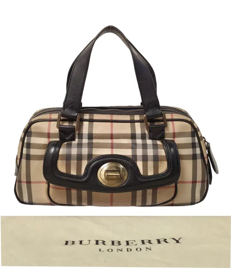 Burberry Check Front Turn Lock Pocket Bag-Hover-Image