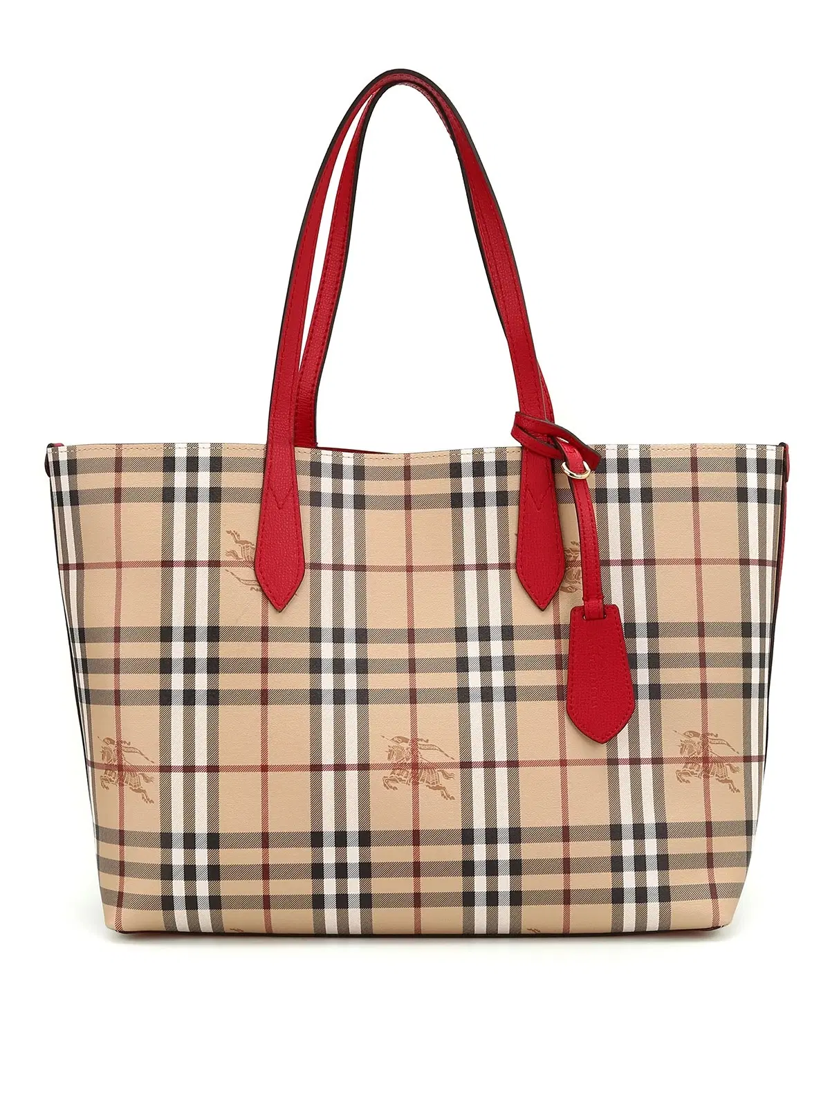 Burberry Red Lavenby Medium Leather Reversible Tote