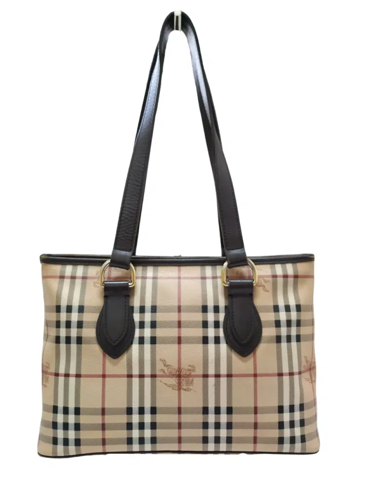 Burberry Haymarket Check PVC and Leather Regent Tote-Hover-Image