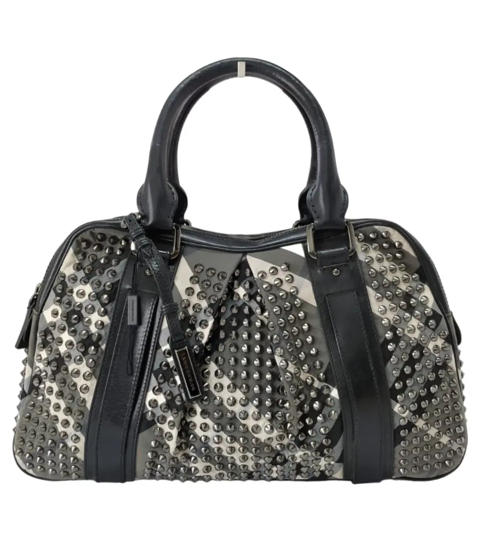 Burberry Prorsum Knight Beat Check Studded Bag