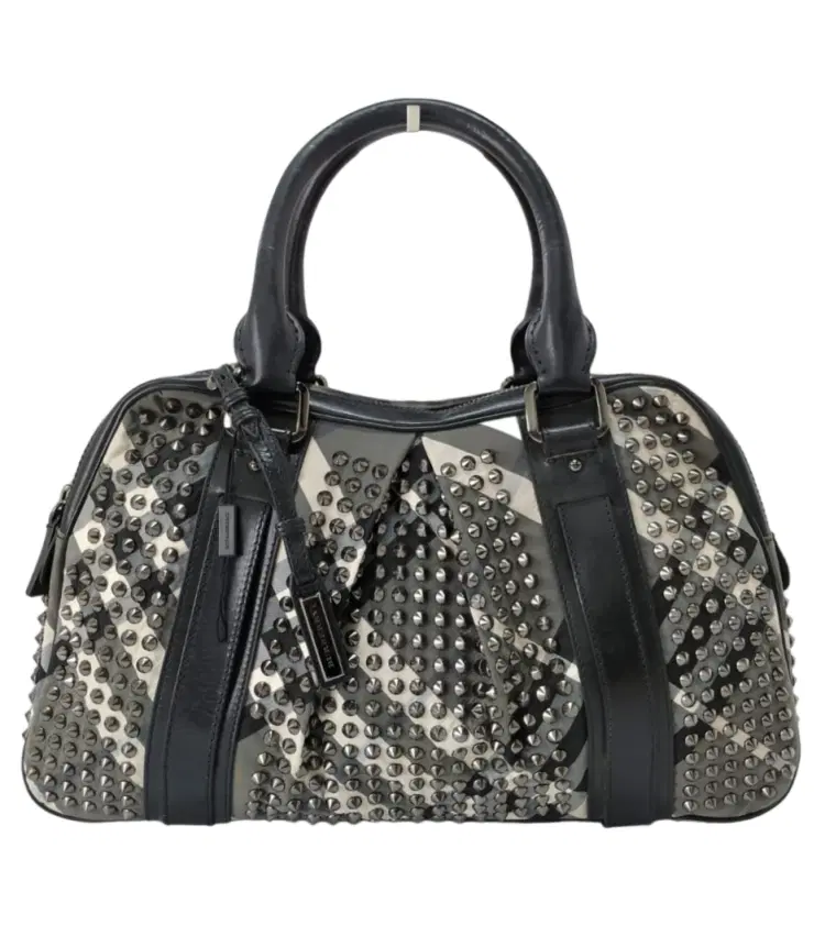 Burberry Prorsum Knight Beat Check Studded Bag-Hover-Image