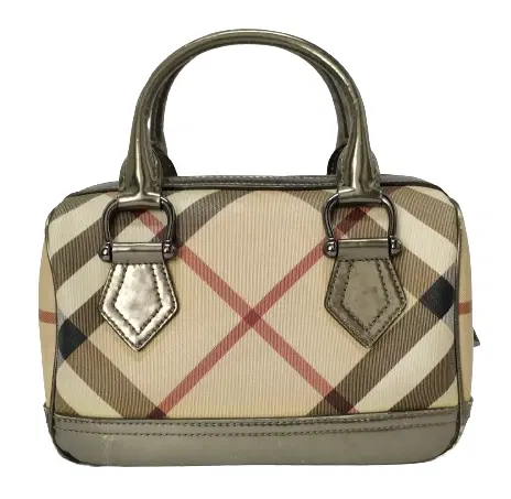 Burberry Nova Check PVC Metallic Leather Chester Boston Bag-Hover-Image