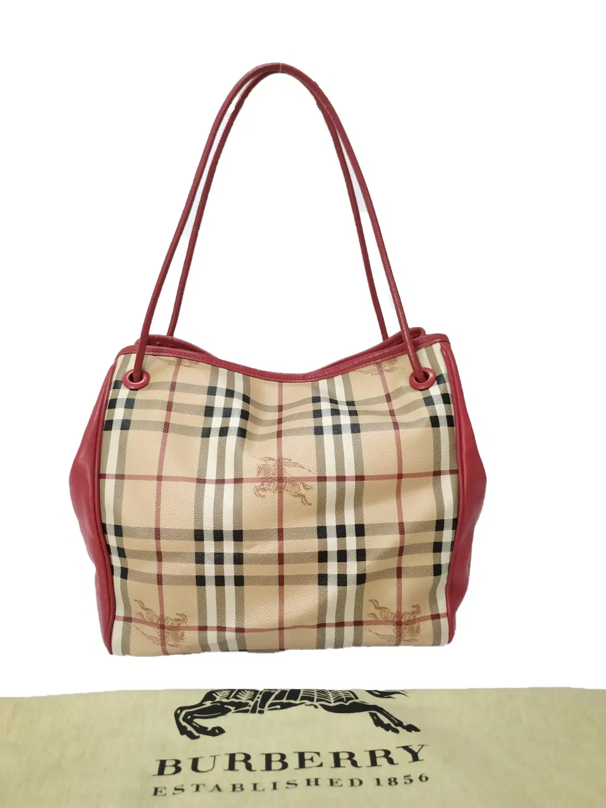 Burberry Haymarket Canvas and Leather Small Canterbury Tote