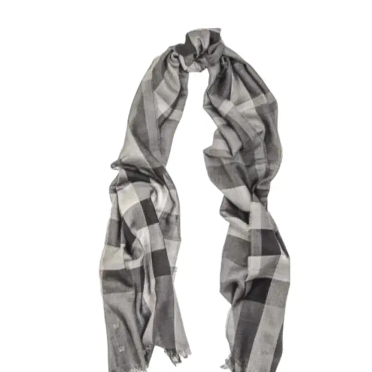 Burberry Charcoal Check Explored Nova Gauze Scarf/Wrap-Hover-Image