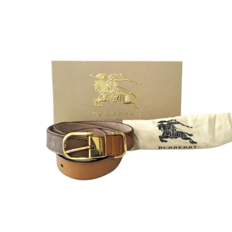 Burberry Tan Self Checked Belt