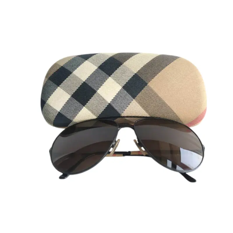 Burberry Check Detail Pilot Sunglasses