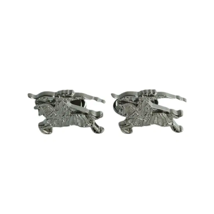 Burberry Silver Tone Equestrian Knight Cufflinks-Hover-Image