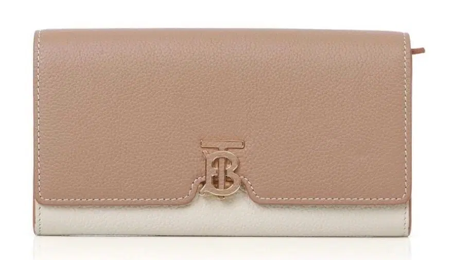 Burberry Tri-tone Grainy Leather TB Continental Wallet