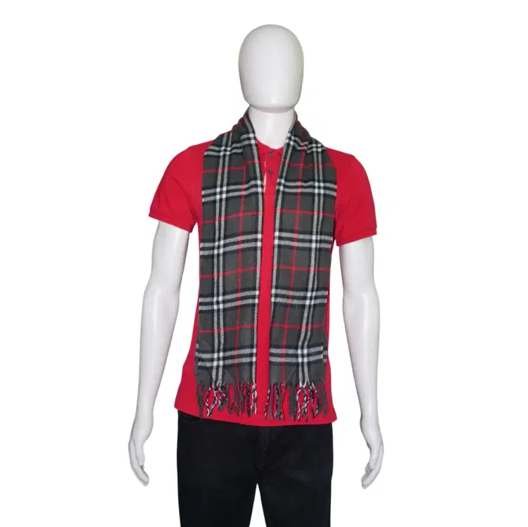 Burberry Grey Check Scarf-Hover-Image