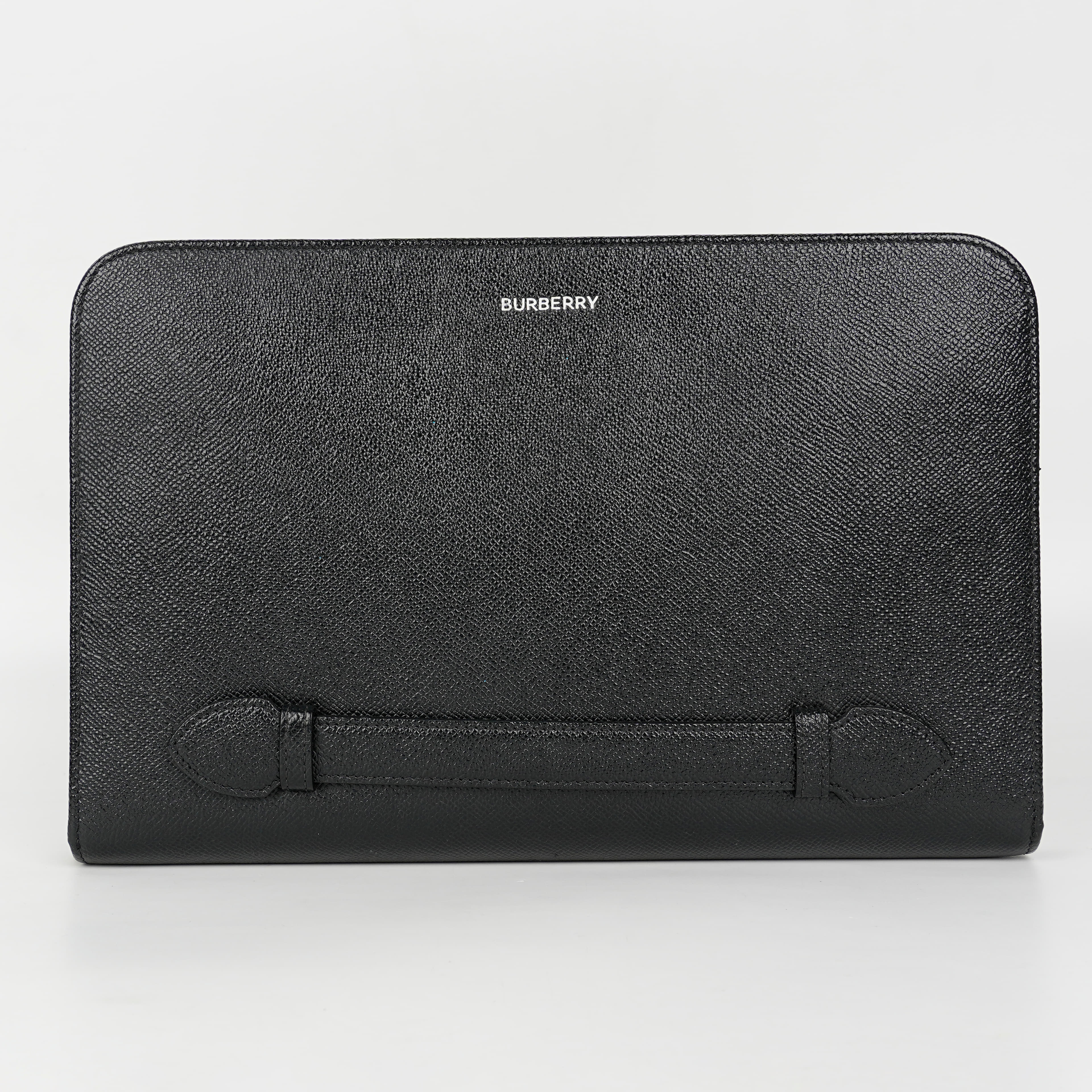 Burberry Black Leather Zip Around Bag