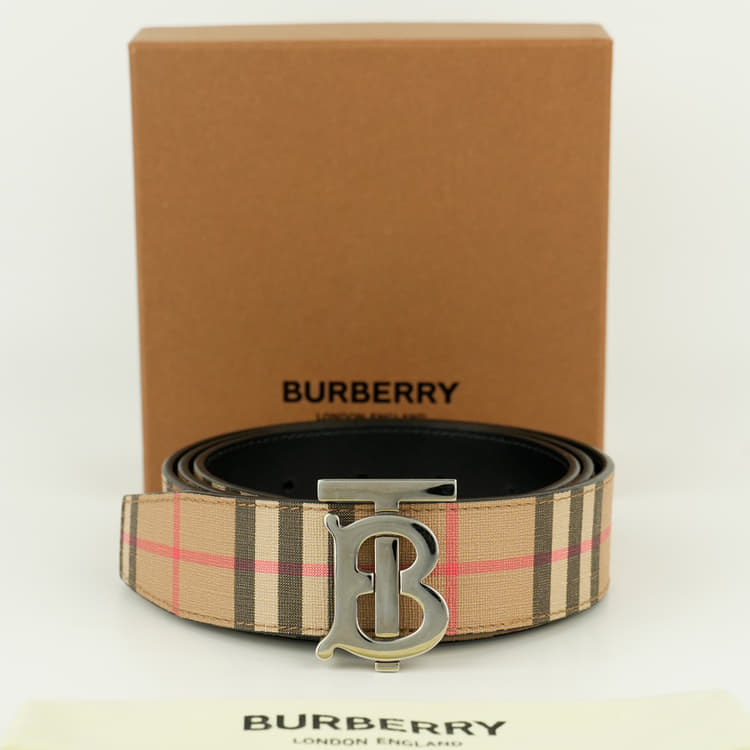 Burberry Beige TB Buckle Reversible Belt-Hover-Image