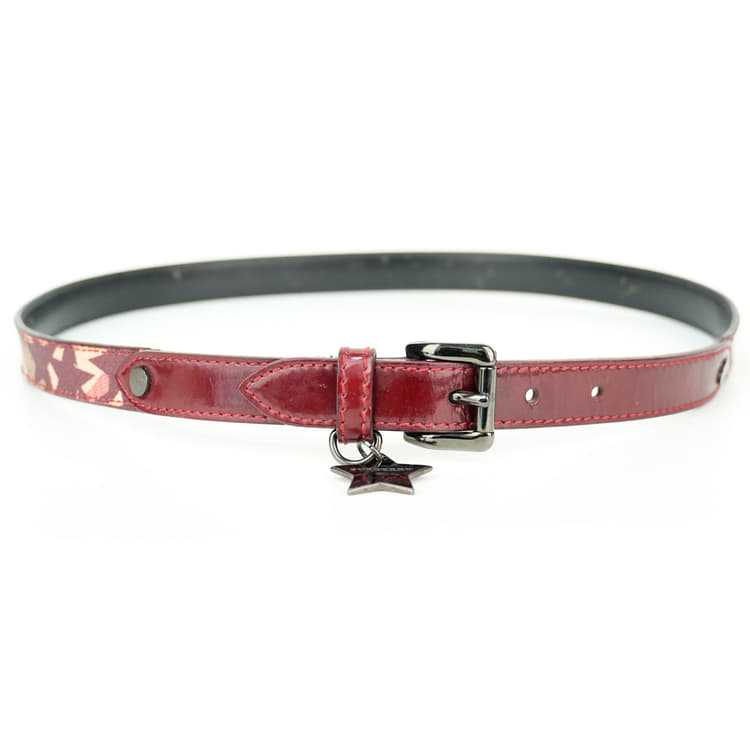 Burberry Red Patent Supernova Check Stars Belt-Hover-Image