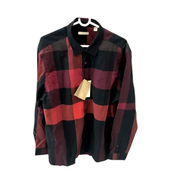 Burberry Brit Red and Black Cotton Check Shirt-Hover-Image