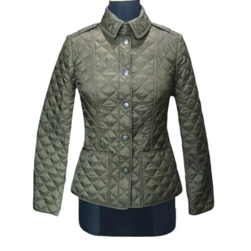 Burberry Olive Green Quilted Jacket