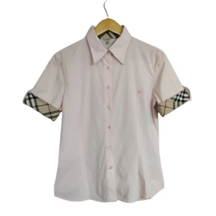 Burberry White Check Half Sleeves Shirt-Hover-Image