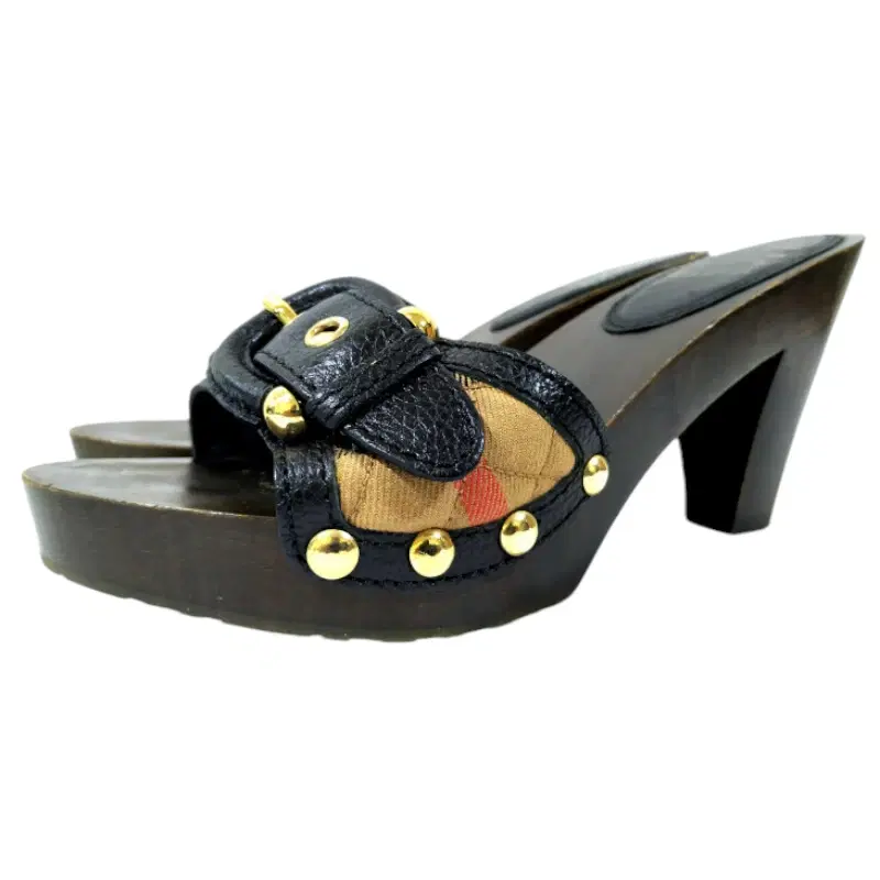 Burberry Stud Wood Slide Clog